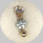 14K GOLD ダングルジェム逆さタイプ(スノー)